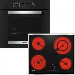 Miele H 2465 B D + KM 6520 FR Φούρνος άνω Πάγκου 76lt με Κεραμικές Εστίες Π59.5εκ. Μαύρος